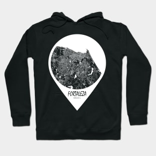 Fortaleza, Brazil City Map - Travel Pin Hoodie